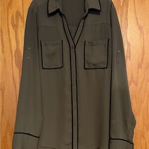 Express Khaki Button-Up Shirt